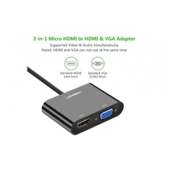 UGREEN Micro HDMI to HDMI + VGA Adapter 30cm