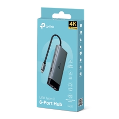 HUB Mở Rộng Đa Năng 6-in-1 TP-LINK UH6120C (Type-C to HDMI4K@60Hz + 2*USB-A 3.0 5Gbps + Type-C 3.0 5Gbps + 1*Type-C PD100W + 1*RJ-45 1Gbps)