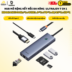 Hub Mở Rộng Kết Nối Đa Năng Baseus Flite Series HUB Docking Station Cho Macbook Laptop Smartphone Stable (Type-C to USB3.0 RJ45 SD/TF HDMI 4K/60Hz PD 100W)