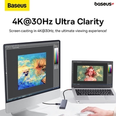 Baseus UltraJoy Series 5-Port HUB Docking Station Space Grey（Type-C to HDMI4K@30Hz*1+USB 3.0*3+PD*1)
