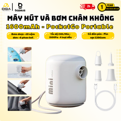 Máy Bơm Hơi Mini Kiêm Hút Chân Không Baseus PocketGo Portable (230L/min, 3500Pa)