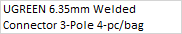 UGREEN 6.35mm Welded Connector 3-Pole 4-pc/bag