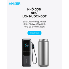 Pin Dự Phòng ANKER Zolo A1695 25000mAh 165W (With 2*Built-in Retractable Type-C Cable, Smart Digital Display, ActiveShield™ 2.0)