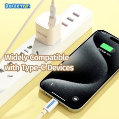 Cáp Sạc Nhanh Cho iPhone 14/15 Series ROCK Doraemon Fast Charging Cable (1M, 100W/6A, Doraemon Authentic Licensed)