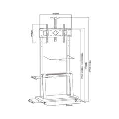 Khung treo tivi 75 inch di dộng GL G1700-1P