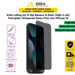 Kính cường lực 6 lớp chống trầy, siêu bền Baseus 0.3mm Full-glass Tempered Glass Film cho IPhone 13 series