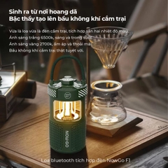 Loa Bluetooth NowGo F1 Camping Lamp Speaker 20W (Bluetooth 5.3, 11H, Loa tích hợp đèn Camping)