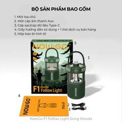 Loa Bluetooth NowGo F1 Camping Lamp Speaker 20W (Bluetooth 5.3, 11H, Loa tích hợp đèn Camping)