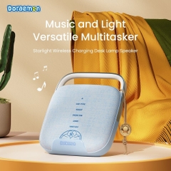 Loa Bluetooth ROCK SPACE Doraemon Starlight Wireless Charging Desk Lamp Speaker (Tích Hợp Đèn Bàn Và Sạc Không Dây, Doraemon Authentic Licensed)