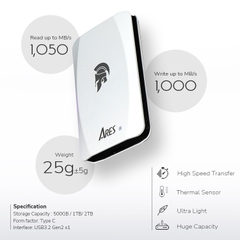 Ổ cứng di động DATO ARES Torch USB3.2 Gen2x1 Type-C, Light