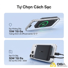 Pin Dự Phòng Không Dây Baseus EnerFill FM11 10000mAh 30W (1*Type-C port, NTC Cooling System, 15W Wireless Charging)