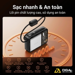 Pin Dự Phòng Kiêm Củ Sạc 3-in-1 USAMS CD260 PB88 10000mAh 22.5W (With Built-in Type-C + Lightning cable, Digital Display, 3C Certification)