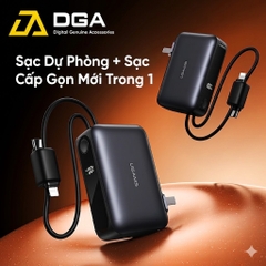 Pin Dự Phòng Kiêm Củ Sạc 3-in-1 USAMS CD260 PB88 10000mAh 22.5W (With Built-in Type-C + Lightning cable, Digital Display, 3C Certification)
