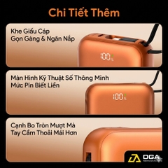 Pin Dự Phòng USAMS CD258 10000mAh 20W (With Built-in Type-C + Lighting cable, Digital Display, 3C Certification)