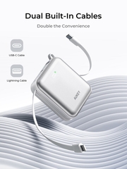 Pin Dự Phòng AUKEY PB-Y92L 20000mAh 35W (CCC / 3C Certification, 1*Type-C + 1*USB-A + 1*Type-C + Lightning Built-in Cable, Digital Display)