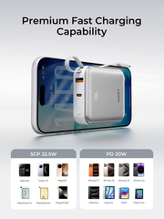 Pin Dự Phòng AUKEY PB-Y92L 20000mAh 35W (CCC / 3C Certification, 1*Type-C + 1*USB-A + 1*Type-C + Lightning Built-in Cable, Digital Display)