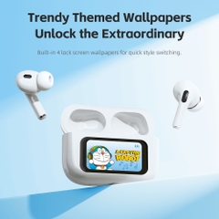 Tai Nghe Bluetooth TWS ROCK Doraemon S1 Smart Touch Screen (Bluetooth v5.4, 16H, LCD Full-Color Touchscreen, 13mm Dynamic Driver, Hi-Fi Audio)