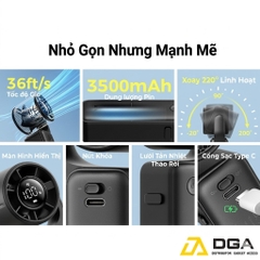 Quạt Cầm Tay AECOOLY AirGimbal PF04 (3500mAh, 17H, Display Screen, 11m/s, 15000RPM, 220° Adjustable, 5-Speed Turbo Wind)