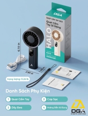 Quạt Cầm Tay AECOOLY Halo 03 5W (2000mAh, 10.5H, 6000RPM, 5 Adjustable Speeds, 6m/s, Digital Display)