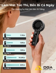 Quạt Cầm Tay AECOOLY Halo 03 5W (2000mAh, 10.5H, 6000RPM, 5 Adjustable Speeds, 6m/s, Digital Display)