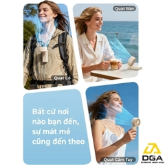 Quạt Cầm Tay AECOOLY Halo 04 (6000RPM, 5 Speed Settings, 20H, 3600mAh, 6m/s, Digital Display)