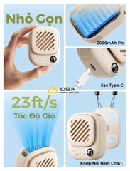 Quạt Đeo Cổ Cầm Tay Mini AECOOLY Click 01 (7000RPM, 3-Speed Level Adjustment, Up to 9H, 2000mAh, 7m/s, Digital Display, ≤30db)