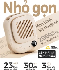 Quạt Đeo Cổ Cầm Tay Mini AECOOLY Click 01 (7000RPM, 3-Speed Level Adjustment, Up to 9H, 2000mAh, 7m/s, Digital Display, ≤30db)