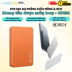 Pin Sạc Dự Phòng Không Dây Siêu Mỏng USAMS CD231 5000mAh 20W (15W Wireless Charging)