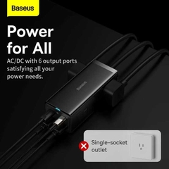 Sạc Nhanh Baseus 65W /100W GaN3 Pro Desktop Powerstrip 6 in 1 AC 100V-220V