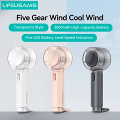 Quạt Cầm Tay Mini Tích Điện USAMS LU01 5 chế độ quạt High-speed Spiral Blades, 2000mAh