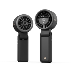 Quạt Cầm Tay AECOOLY Halo 02 (7000rpm, 5000mAh, Dual Air Channels, Ultra-High Wind Power, Foldable and placed on the desktop, Versatile Handheld/Desktop/Hanging Usage) - BLACK