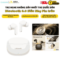 Tai Nghe Bluetooth TWS USAMS Echo E05 (Bluetooth v6.0, 3.5H, 3D Surround Stereo Sound, Low latency)
