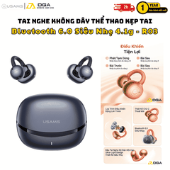 Tai Nghe Kẹp Tai USAMS Echo R03: Bluetooth 6.0, Driver 11mm, Siêu Nhẹ 4.1g