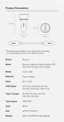Tẩu sạc công suất cao 100W Superme Digital Display PPS Dual Quick Charger Car Charger