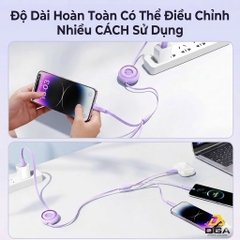 Cáp sạc Joyroom A40 Colorful Series 3-in-1 mini Retractable Charging Cable 1m