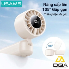 Quạt Cầm Tay USAMS ZB352 3W (Intelligent Digital Display, 1200mAh, 5-gear of Wind, 105° Foldable, 10398RPM)