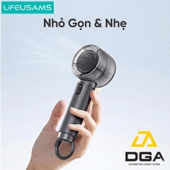 Quạt Cầm Tay Mini Tích Điện USAMS LU01 5 chế độ quạt High-speed Spiral Blades, 2000mAh