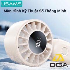 Quạt Cầm Tay USAMS ZB352 3W (Intelligent Digital Display, 1200mAh, 5-gear of Wind, 105° Foldable, 10398RPM)