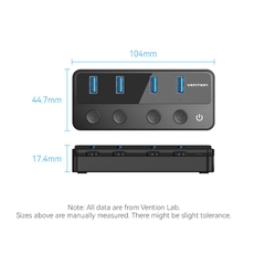 HUB Mở Rộng Đa Năng USB3.0 to 4*USB3.0 + Type C Power Switches VENTION CHW (5Gbps)