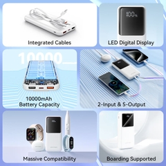 Pin Dự Phòng VENTION FHO 10000mAh 22.5W (With Type-C + Lightning Cable, Digital Display, 1*Type-C + 2*USB-A Port, Micro-USB Input Port)