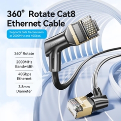 Dây Cáp Mạng Tốc Độ Cao STP Cat8 VENTION IKL (Đầu Xoay 360°, 40Gbps/2000MHz)