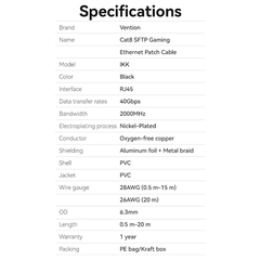 Cáp Mạng Tốc Độ Cao SFTP Cat8 VENTION IKK (40Gbps/2000MHz)