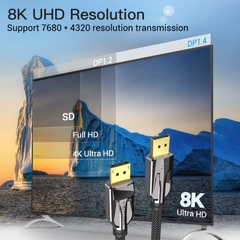 Cáp DisplayPort1.4 8K VENTION HCA (8K@60Hz, 32.4Gbps, Dynamic HDR, 32-bit Audio Channel, Support 3D)