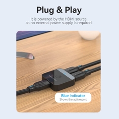 Bộ chuyển cổng tín hiệu HDMI Vention 2-Port HDMI Bi-Direction 4K Switcher - AKO (2 chiều, 2in - 1out / 1in - 2out, 4K@60Hz)