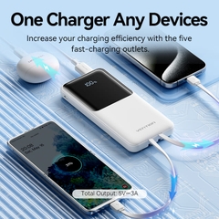 Pin Dự Phòng VENTION FHO 10000mAh 22.5W (With Type-C + Lightning Cable, Digital Display, 1*Type-C + 2*USB-A Port, Micro-USB Input Port)