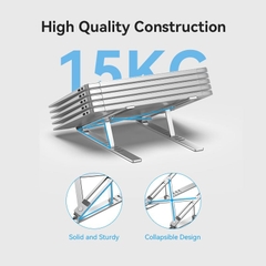 Giá Đỡ Tản Nhiệt Kim Loại Laptop VENTION KDM (Aluminum Alloy Type, 15kg, 6-Adjustable Viewing Angles)