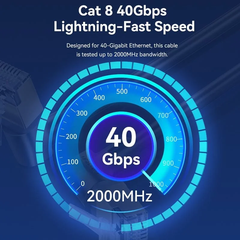 Dây Cáp Mạng Tốc Độ Cao STP Cat8 VENTION IKL (Đầu Xoay 360°, 40Gbps/2000MHz)