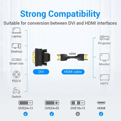 Đầu Chuyển DVI to HDMI Bi-directional VENTION ECD (DVI D 24+1, Male to Female)