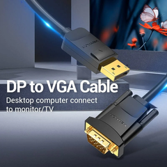Cáp Chuyển DP to VGA 1080p VENTION HBL (1080p@60Hz)
