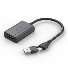 HUB Mở Rộng Đa Năng USB/Type-C to HDMI 1080p VENTION ACY (Dual input, 1080p@60Hz)